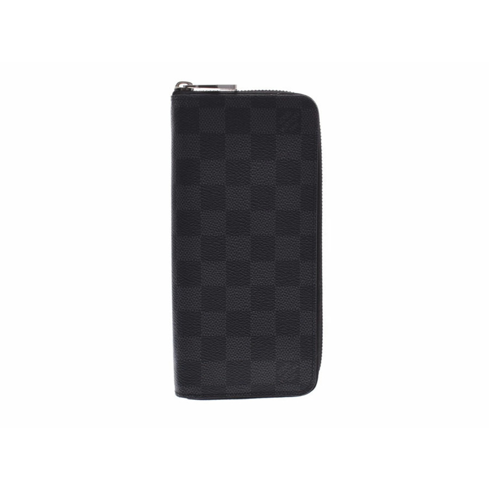 Louis Vuitton Graphite Black Zippy Vertical Black Leather Long Wallet